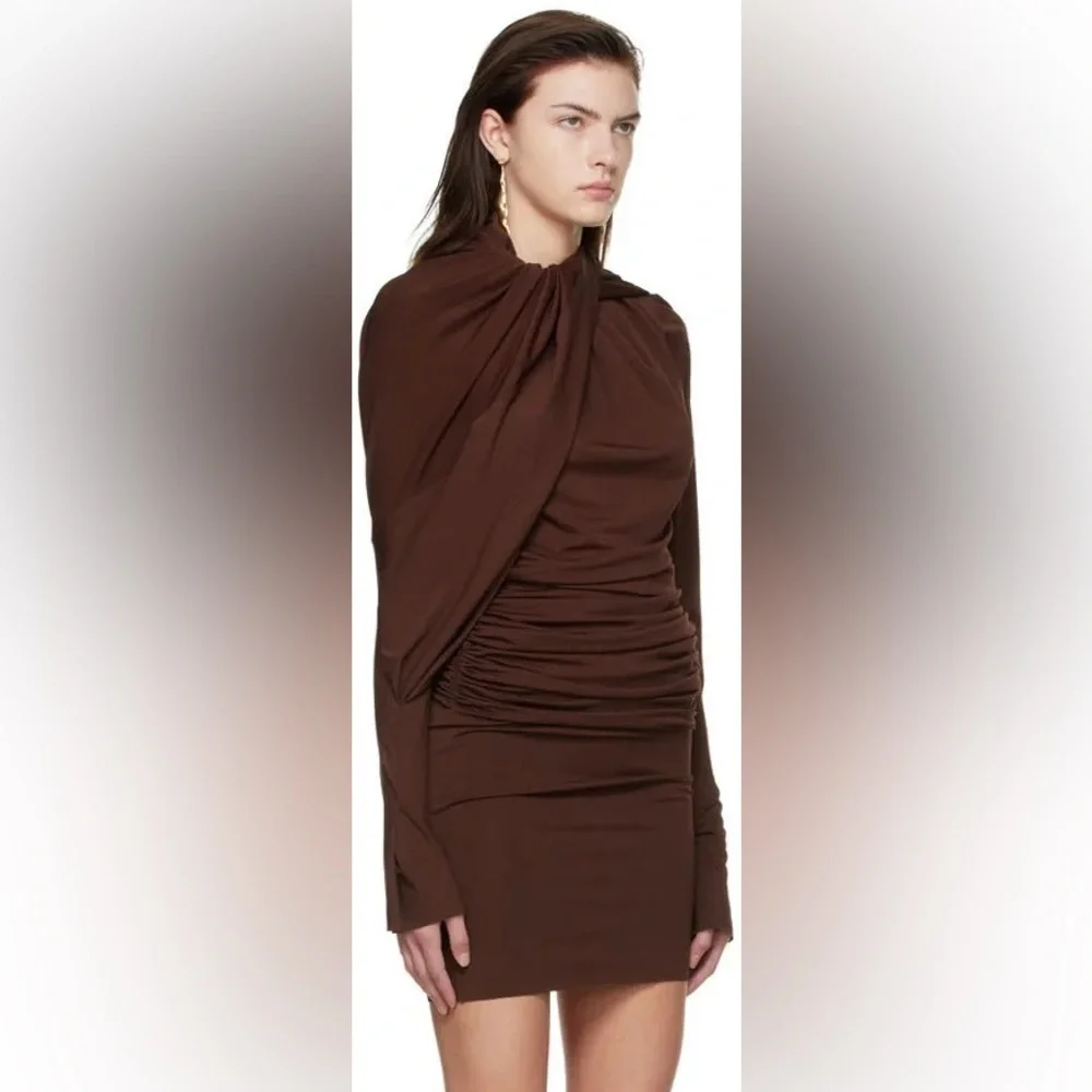 ATLEIN
Burgundy Recycled Polyester Mini Dress - Picture 5 of 7